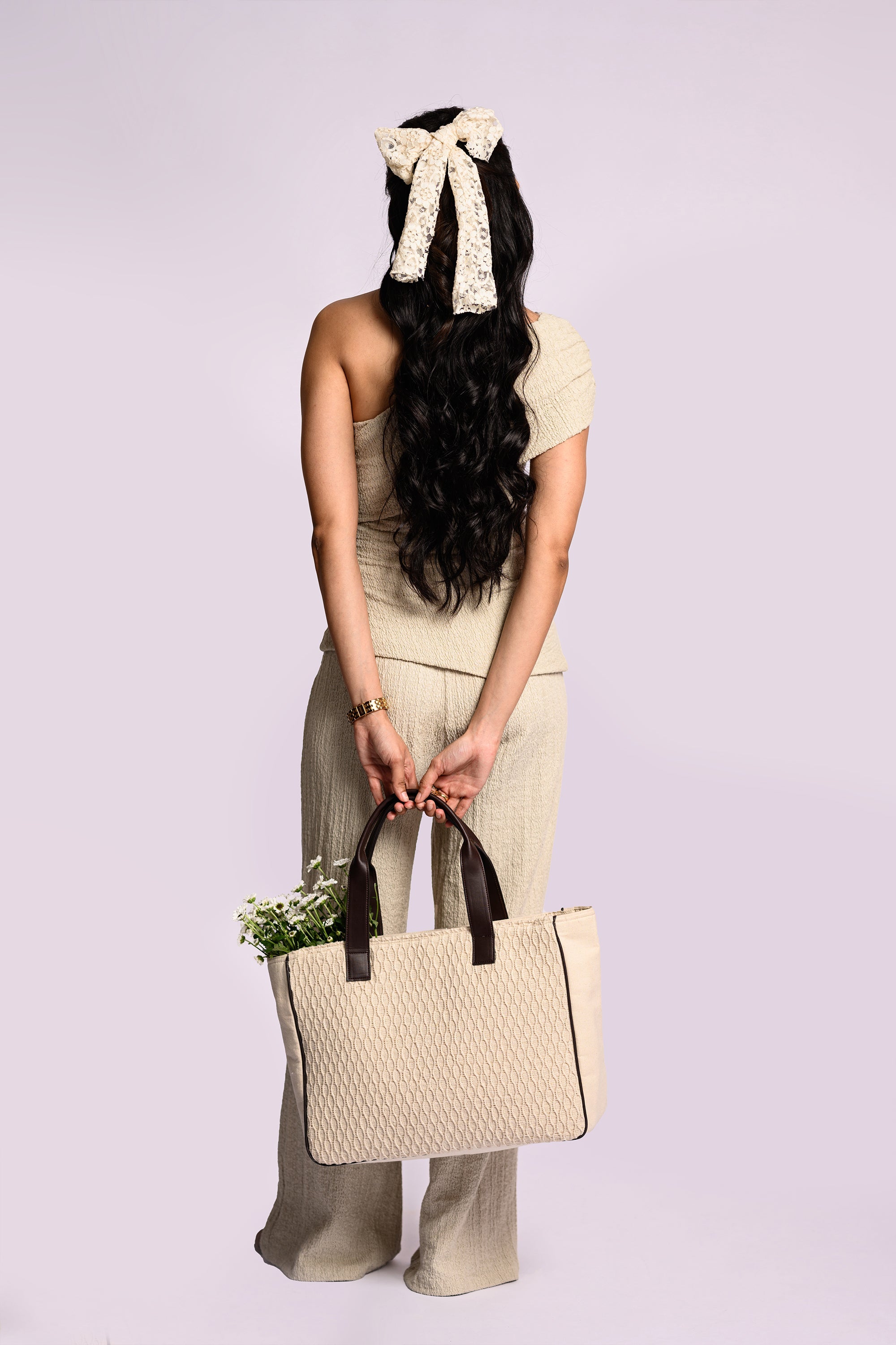 Sierra Textured Tote Bag Natural