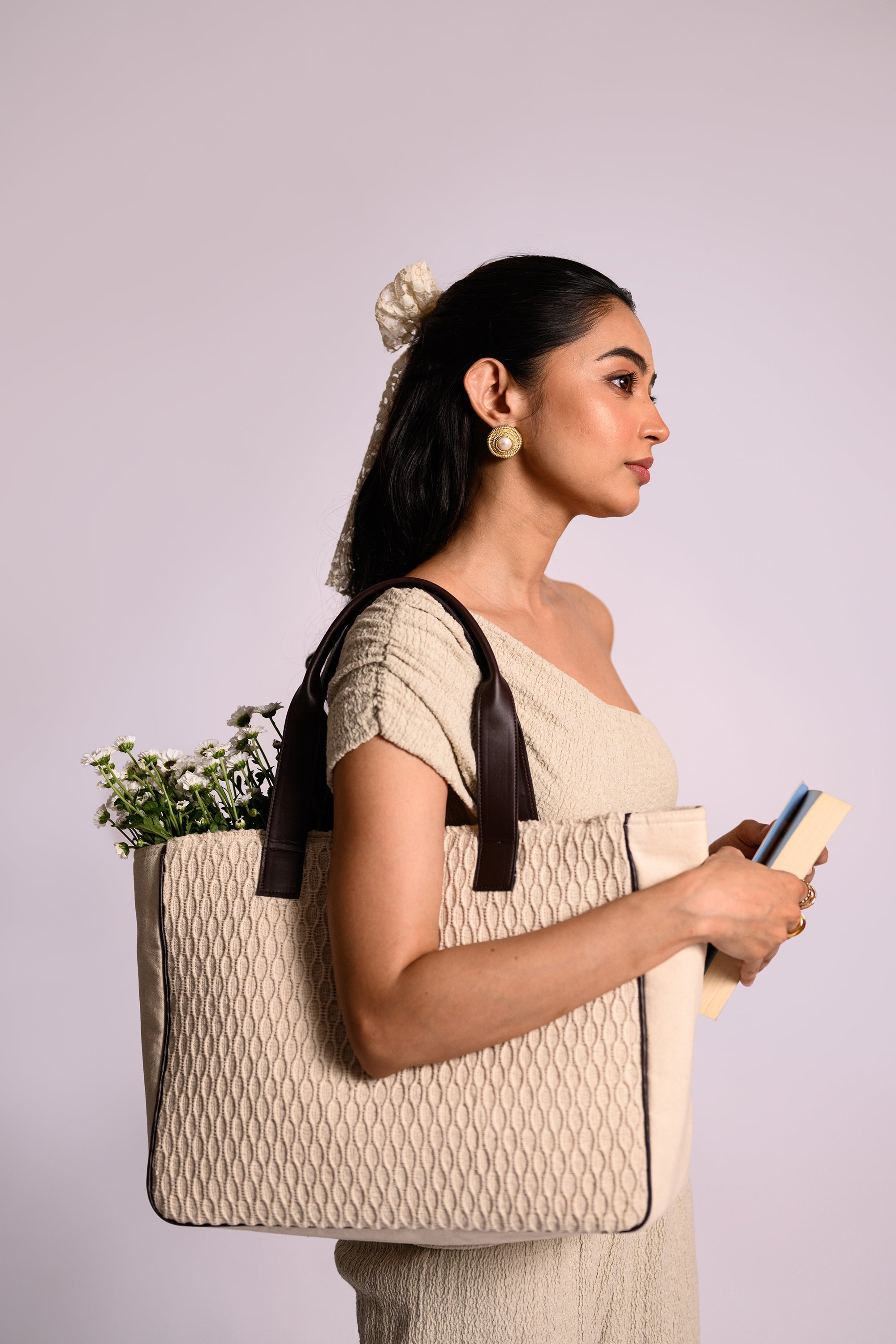 Sierra Textured Tote Bag Natural