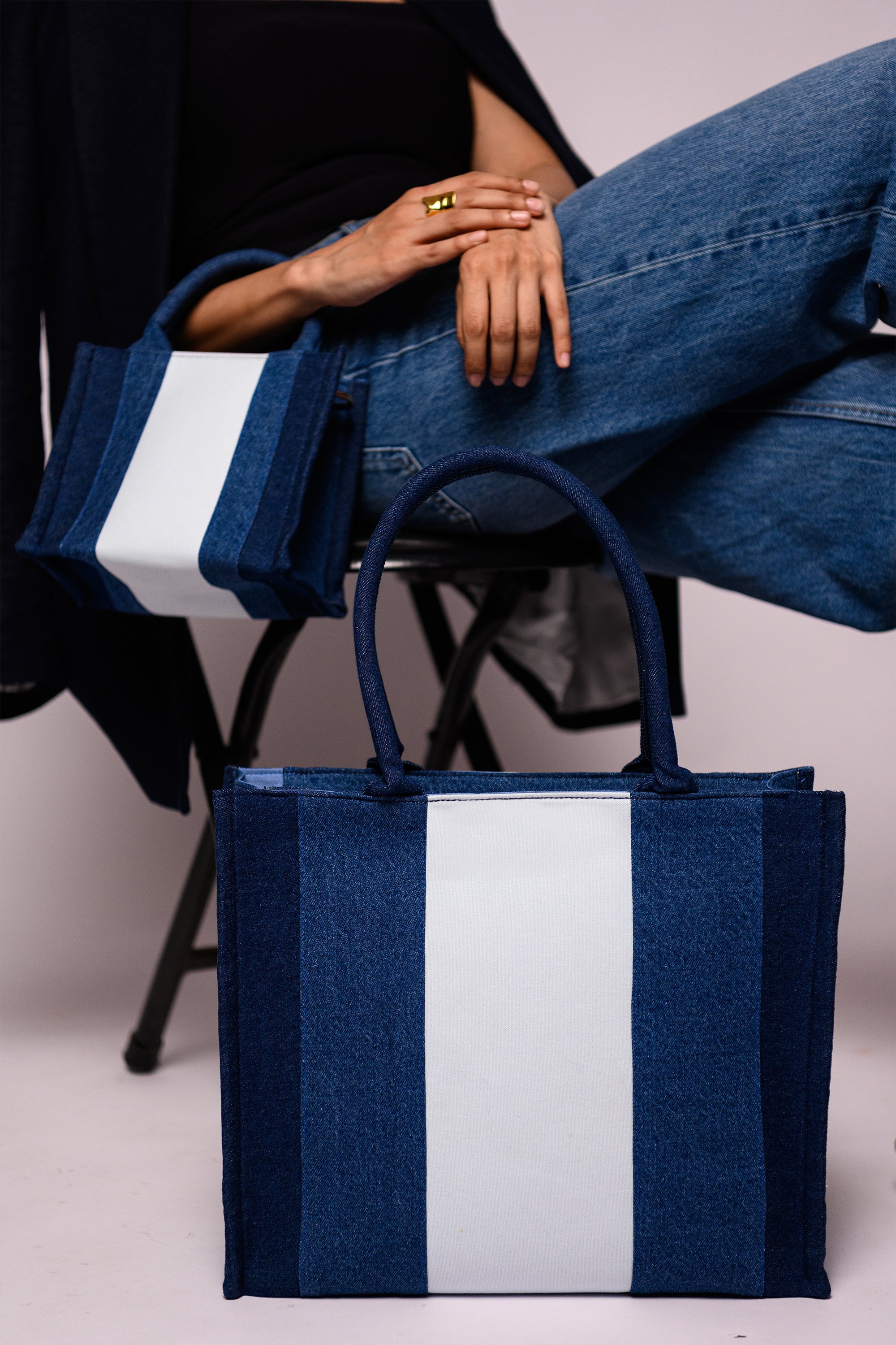 Gigi Box Tote Bag Denim
