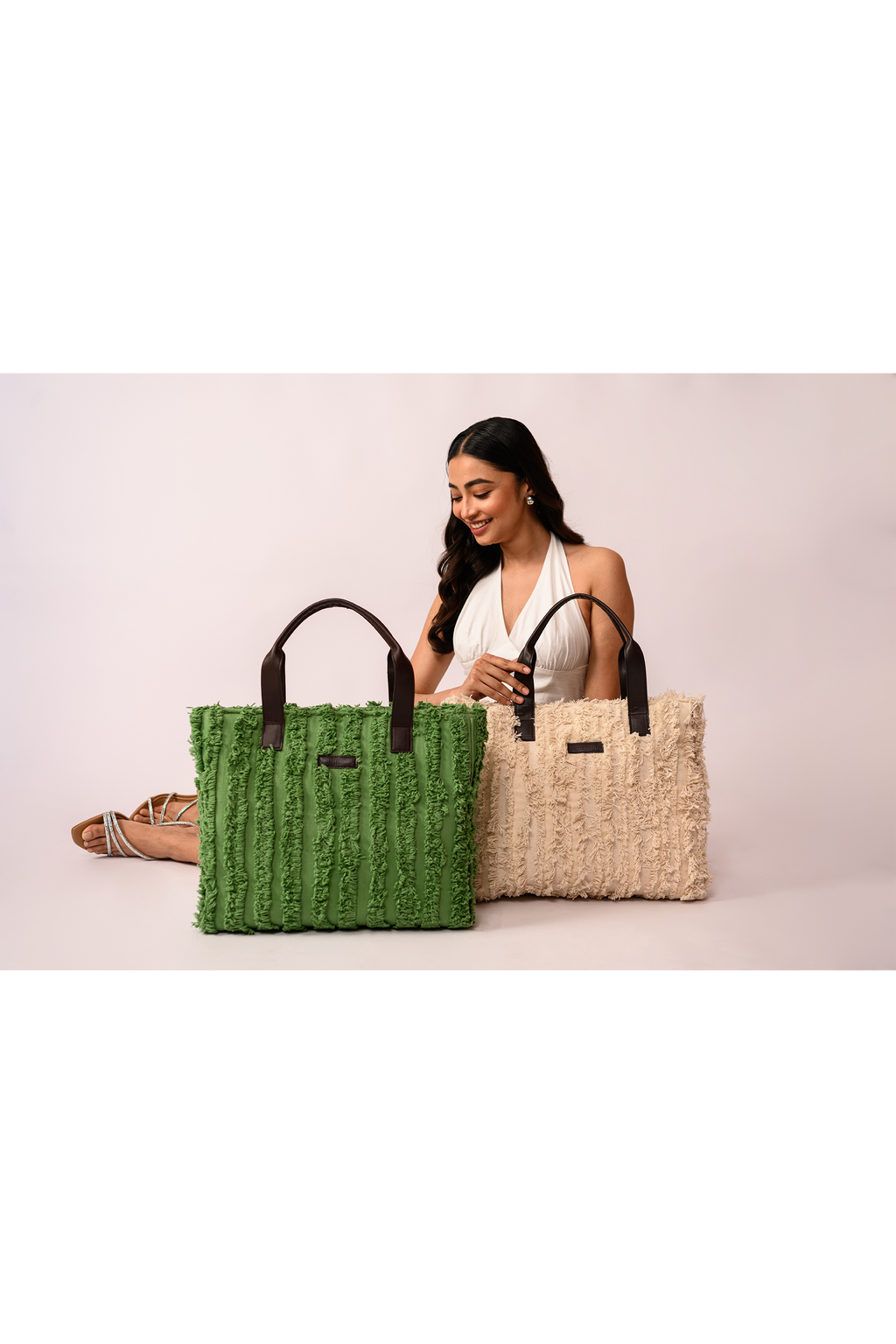 Eva Textured Fringe Tote Bag