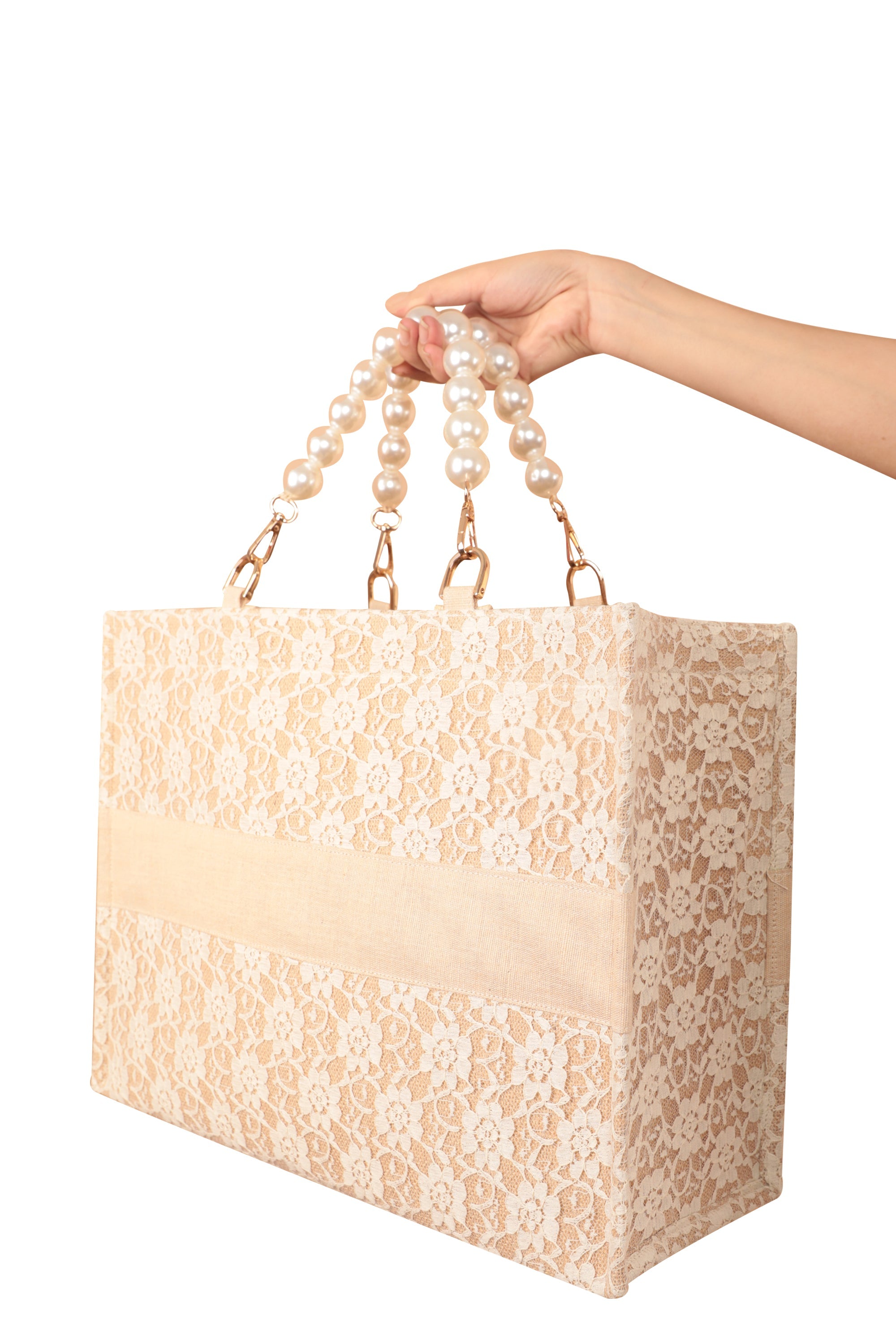 Audrey Lace Tote Bag Natural